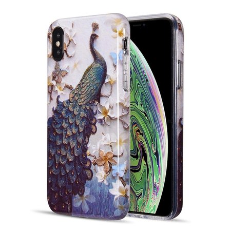 DREAM WIRELESS Dream Wireless CSIPXSM-ATS-PCD The Artistry Collection Full Coverage IMD Marble TPU Case with Glitter for iPhone XS Max - Peacock Divine CSIPXSM-ATS-PCD